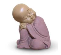 Statuette Baby Bouddha SB3 - Décoration Zen et Feng Shui - pour Créer Une Ambiance Relaxante - Idée Cadeau Porte-Bonheur - Hauteur: 13cm - Couleur : Beige et Vieux Rose - Zen’Light
