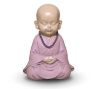 Statuette Baby Bouddha SB4 - Décoration Zen et Feng Shui - pour Créer Une Ambiance Relaxante - Idée Cadeau Porte-Bonheur - Hauteur: 10cm - Couleur : Beige et Vieux Rose - Zen’Light