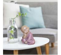 Statuette Baby Bouddha SB5 - Déco Zen et Feng Shui -Idée Cadeau Porte-Bonheur - Haut: 7cm - Couleur: Beige et Vieux Rose - Zen'Light