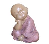 Statuette Baby Bouddha SB5 - Décoration Zen et Feng Shui - pour Créer Une Ambiance Relaxante - Idée Cadeau Porte-Bonheur - Hauteur: 7,3cm - Couleur : Beige et Vieux Rose - Zen’Light