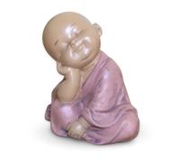 Statuette Baby Bouddha SB5 - Décoration Zen et Feng Shui - pour Créer Une Ambiance Relaxante - Idée Cadeau Porte-Bonheur - Hauteur: 7,3cm - Couleur : Beige et Vieux Rose - Zen’Light