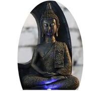 Statue Bouddha Thaï - Statuette Décoration Zen et Feng Shui - Apporte une Ambiance Apaisée et Relaxante à Votre Intérieur - Statue Porte-Bonheur Couleur Bronze - Hauteur: 21cm - Zen’Light