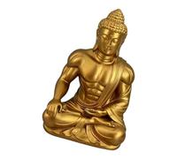 Statuette Bouddhas assise mus en résine décor doré B | Bureau, table d'entrée, décoration intérieure calme