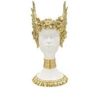Statuette Buste Femme "Athena" 38cm Blanc & Or Blanc