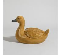 Statuette canard en faïence jaune moutarde, H19 cm 26.3x18.5x12.7cm Vert