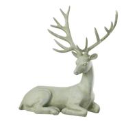 Statuette Cerf Déco Couché 29cm Bleu Gris