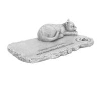 Statuette Chat Commémorative pour Jardin et Porche en Résine Résistante | Finition Texturée Réaliste, Forme Féline, Usage Extérieur, Pièce Décorative