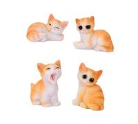 Statuette Chat Décorative 4 Pièces en Résine pour Salon et Salle à Manger | Style Créatif et Mignon, Artisanat en Résine, Usage Sûr, pour Collègues et Famille, Décoration Intérieure Style Aléatoire