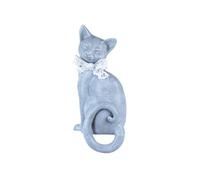 Statuette Chat en résine grise 23 cm