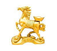 Statuette Cheval Décoration Maison Décoration de Bureau Chinois 2026 | Statue Équestre Dorée Collection Limitée Cadeau Familial Attraction Richesses Fête du Printemps Réunion Festive