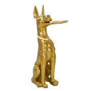 Statuette Chien Pit avec plateau Mauro Ferretti Doré 30x64x91 cm