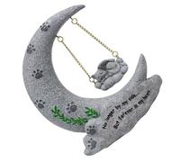 Statuette Commémorative Chat en Résine, Lune, pour Jardin Intérieur | Souvenir Apaisant, Exprimer Sympathie, Forme Lune, Décor Discret, pour Chat, Usage Jardin et Intérieur