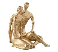 Statuette Couple Assis Brady 35cm Or