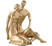 Statuette Couple Assis Brady 35cm Or