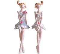 Statuette d'ange en résine pour décoration d'intérieur Blanc 18 cm | La figurine de sœurs d'ange en résine blanche peinte à la main ajoute un charme artistique élégant aux étagères