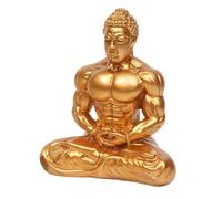Statuette de Bouddha en résine 14 cm de haut Motif mus igurines de Bouddha pour la richesse, le zen, la relaxation spirituelle, l'énergie positive, le yoga, la méditation, or