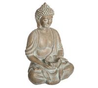 Statuette de Bouddha Eté Indien - H. 39 cm - Beige effet blanchi
