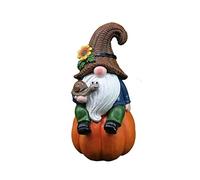 Statuette de jardin en résine en forme de citrouille, décoration de jardin, décoration de jardin, figurine de lutin d'automne