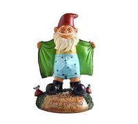 Statuette de nain de jardin amusante en résine avec inscription « Say Hello to My Little Friend » - Décoration d'intérieur - Décoration de jardin pour maison, terrasse, cour, pelouse, porche (vert)