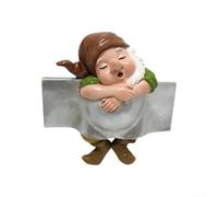 Statuette de nain de jardin en résine - Décoration amusante et résistante aux intempéries - 10,8 x 11,5 cm