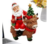 Statuette de Noël en résine, Père Noël décoratif comme ferme | Design détaillé, matériau en polyrésine robuste, accessoire d'intérieur avec surface peinte, accessoire pour salon et bureau