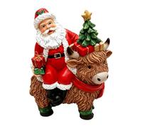 Statuette de vache de Noël, Père Noël, vache, ferme, décoration de table | Décoration de Noël d'intérieur festive pour table, bureau, comptoir de bureau, étagère de cuisine et cheminée