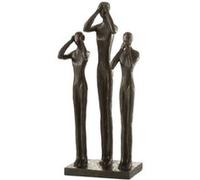 Statuette 3 Personnes Debout - Marron Foncé