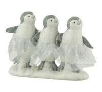 Statuette Déco 3 Pingouins 20cm Blanc & Gris G