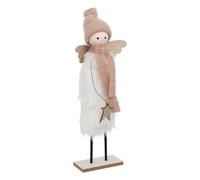 Statuette Déco Ange de Noël Étoile 31cm Blanc