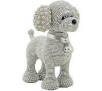Caniche en résine argentée, 15 x 9,5 x 15 cm
