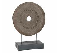 Statuette déco cercle sur pied marron
