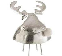 Statuette Déco "Cerf" 24cm Argent & Blanc G