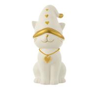 Statuette Déco Chat Cœur 29cm Blanc