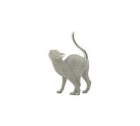 Mauro Ferretti Statuette déco chat Sparky Polyrésine 26 cm Argent