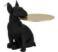 Statuette Déco Chien Plateau 28cm Noir