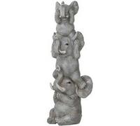 Statuette Déco en Résine 3 Éléphants 32cm Gris Gris G