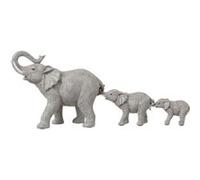 Statuette 3 Eléphants 57cm Gris