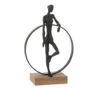Statuette Déco Femme Anneau 32cm Noir