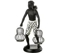 Statuette Déco "Garçon Debout Panier" 31cm Noir Noir G