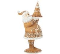 Statuette Déco Père Noël Pain d'Épice 43cm Marron