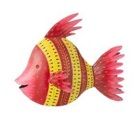 Statuette Déco Poisson en Métal Tom 34cm Rouge