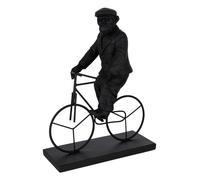 Statuette Déco Singe Vélo 33cm Noir
