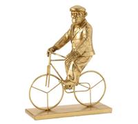 Statuette Déco Singe Vélo 35cm Or