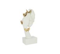 Statuette Déco Visage "Papillons" 54cm Blanc