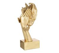 Statuette Déco Visage Papillons 54cm Or