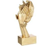 Statuette Déco Visage Papillons 54cm Or