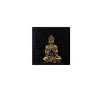 Statuette décorative Bouddha méditation - L 10 x l 5 x H 12 cm - Doré