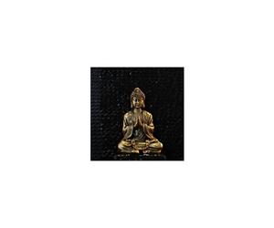 Statuette décorative Bouddha méditation - L 10 x l 5 x H 12 cm - Doré
