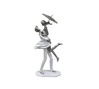 Statuette décorative - Couple romantique parapluie - Argent et blanc - 18 cm - Style romantique