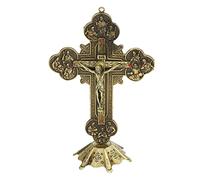 Statuette Décorative Crucifix en Résine, Jésus Christ sur Croix, Figurine de Table, Noir